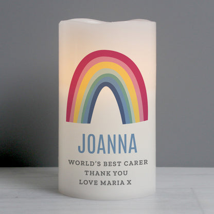 Personalised Rainbow LED Candle from Heartfelt Gifts