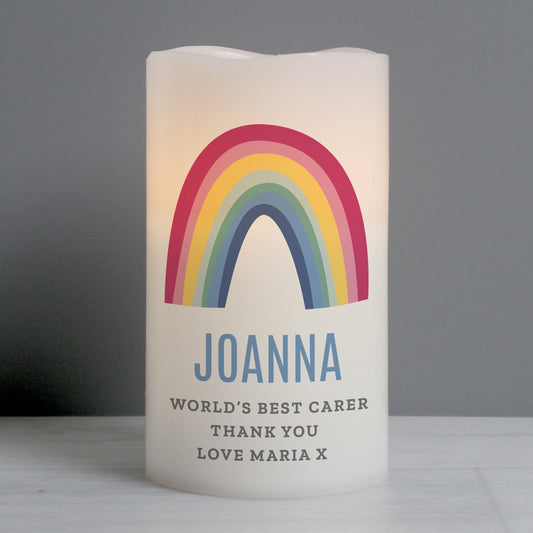 Personalised Rainbow LED Candle from Heartfelt Gifts