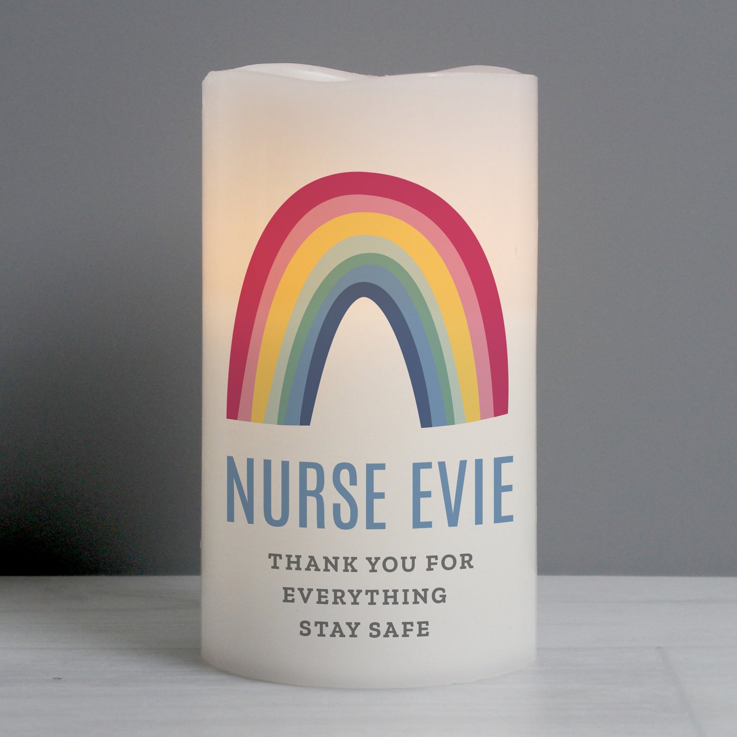 Personalised Rainbow LED Candle - image 3