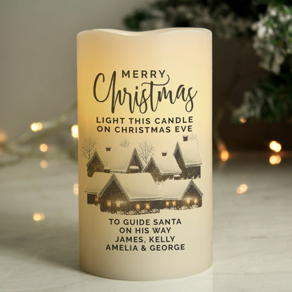 Personalised Christmas Town LED Candle from Heartfelt Gifts
