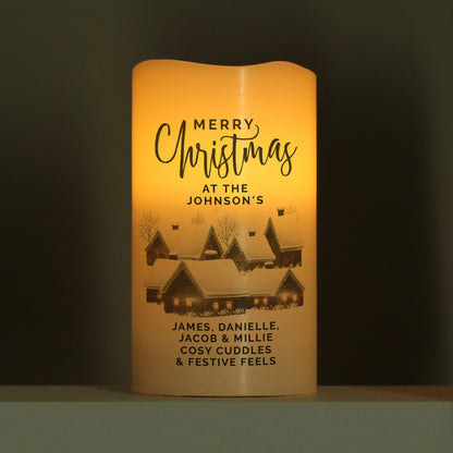 Personalised Christmas Town LED Candle - image 4