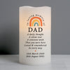 Personalised In Loving Memory Rainbow LED candle