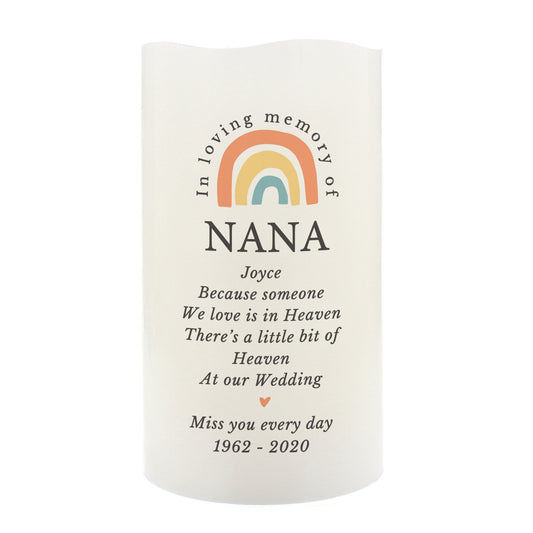 Personalised In Loving Memory Rainbow LED candle - image 2