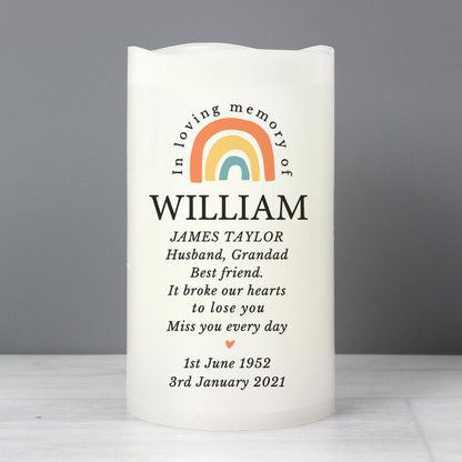 Personalised In Loving Memory Rainbow LED candle - image 4