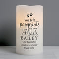 Personalised Pawprints On Our Hearts LED Candle from Heartfelt Gifts