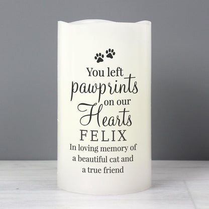 Personalised Pawprints On Our Hearts LED Candle - image 3
