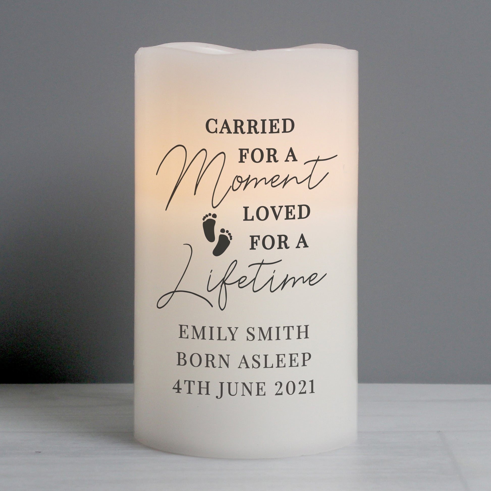Personalised Carried For A Moment Led Candle from Heartfelt Gifts