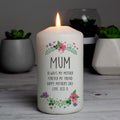 Personalised Floral Pillar Candle from Heartfelt Gifts
