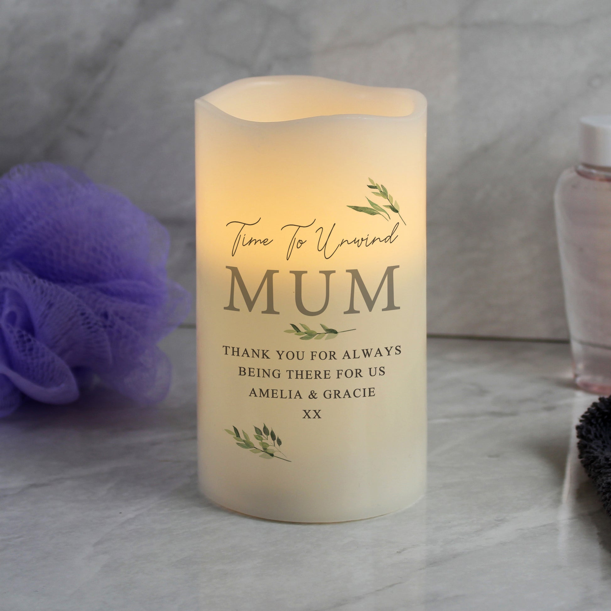 Personalised Botanical LED Candle from Heartfelt Gifts