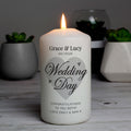 Personalised On Your Wedding Day Pillar Candle from Heartfelt Gifts