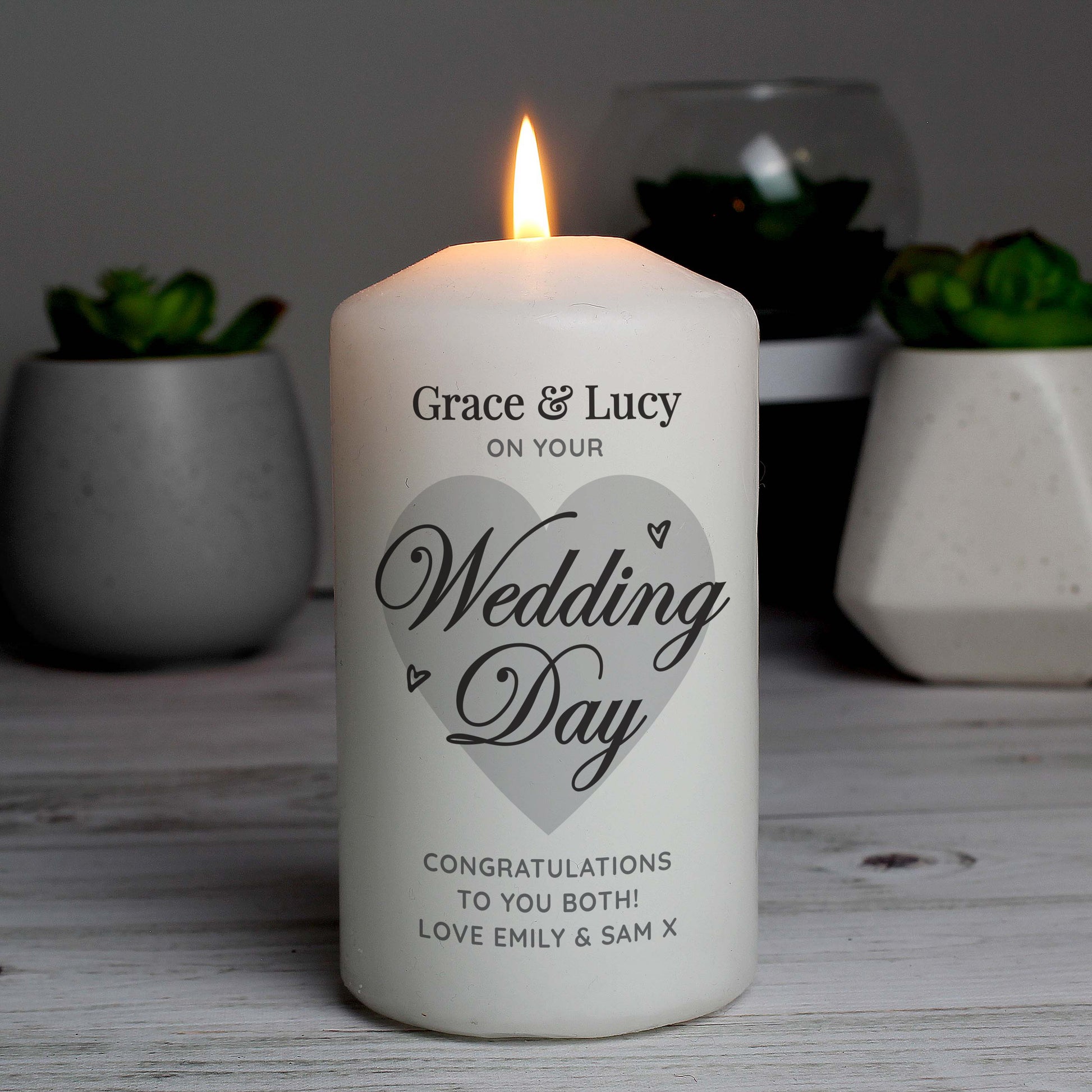 Personalised On Your Wedding Day Pillar Candle from Heartfelt Gifts