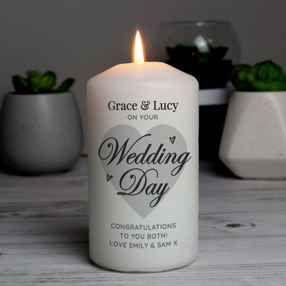 Personalised On Your Wedding Day Pillar Candle from Heartfelt Gifts