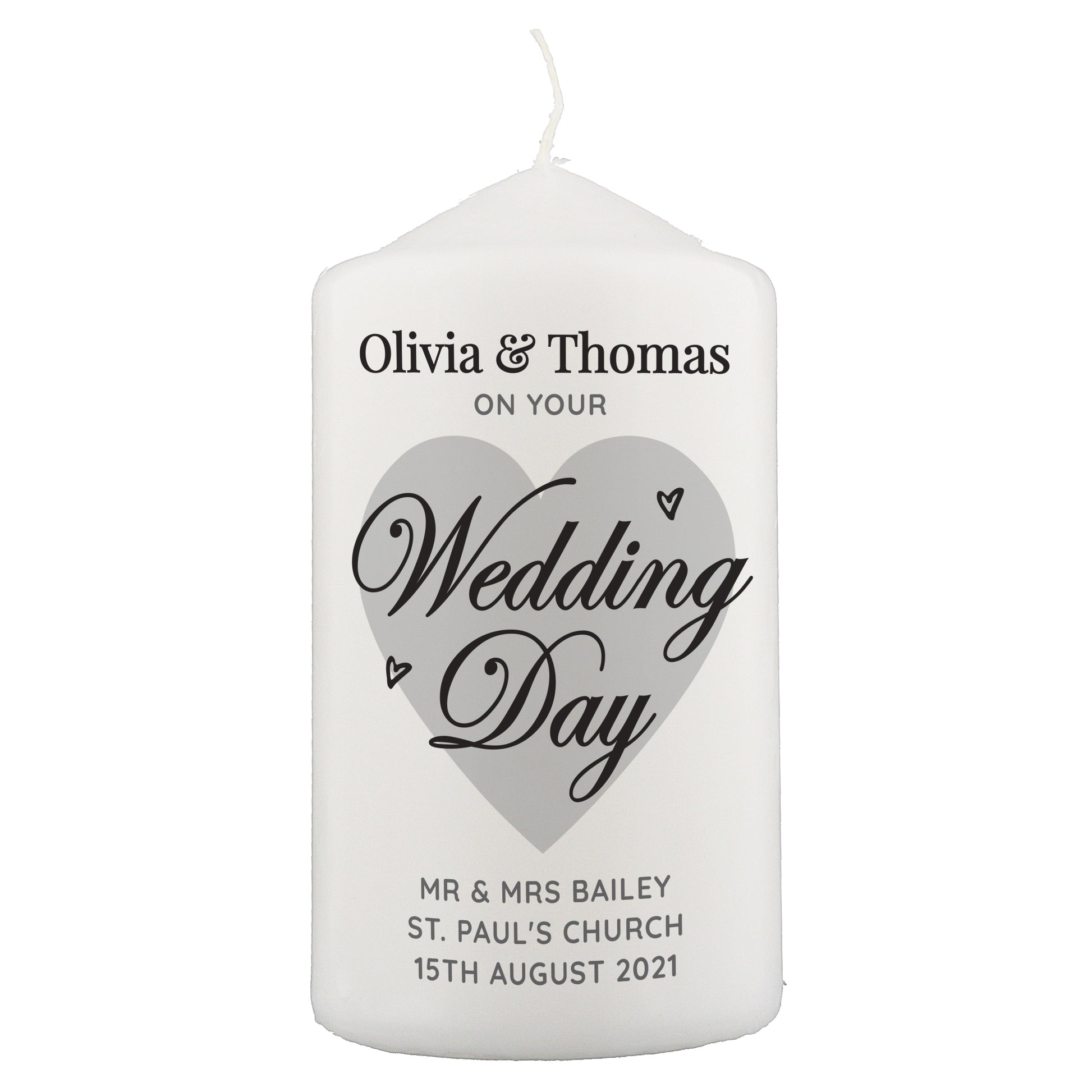 Personalised On Your Wedding Day Pillar Candle - image 2