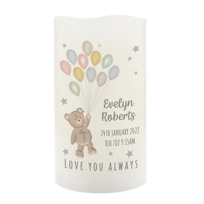Personalised Teddy & Balloons Nightlight LED Candle - image 2
