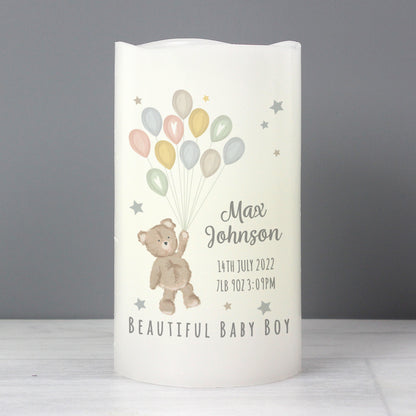 Personalised Teddy & Balloons Nightlight LED Candle - image 3