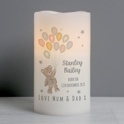 Personalised Teddy & Balloons Nightlight LED Candle - image 4