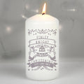 Personalised Grey Papercut Style Pillar Candle from Heartfelt Gifts