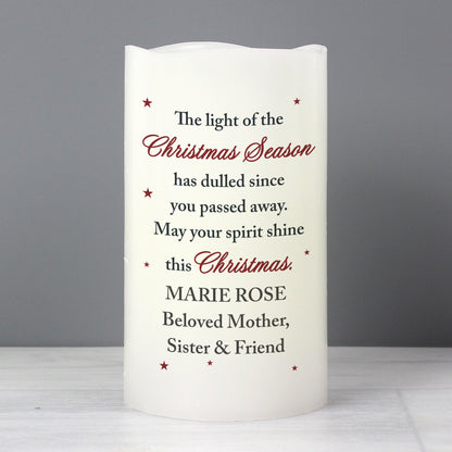 Personalised Christmas Season Memorial LED Candle - image 2