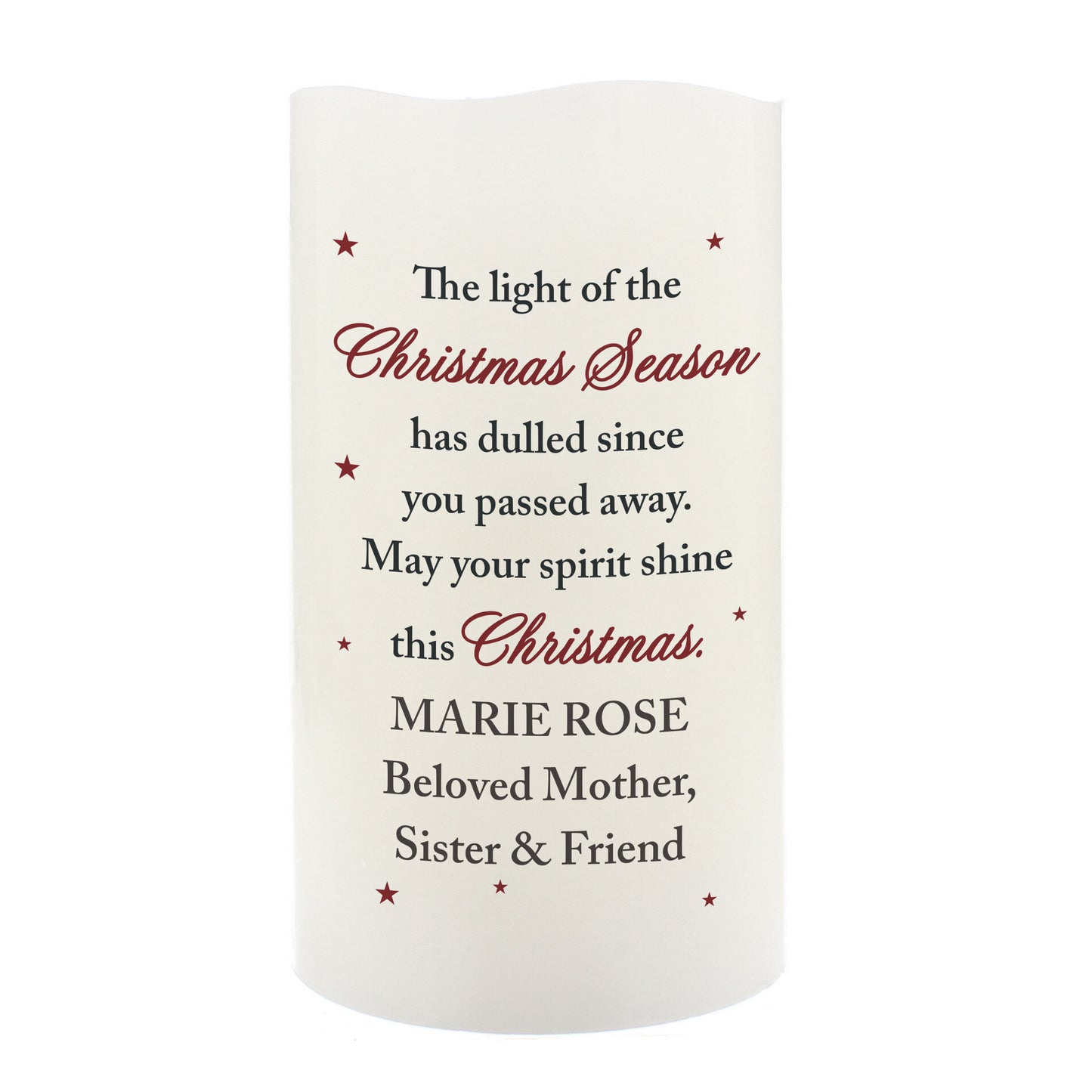 Personalised Christmas Season Memorial LED Candle - image 4