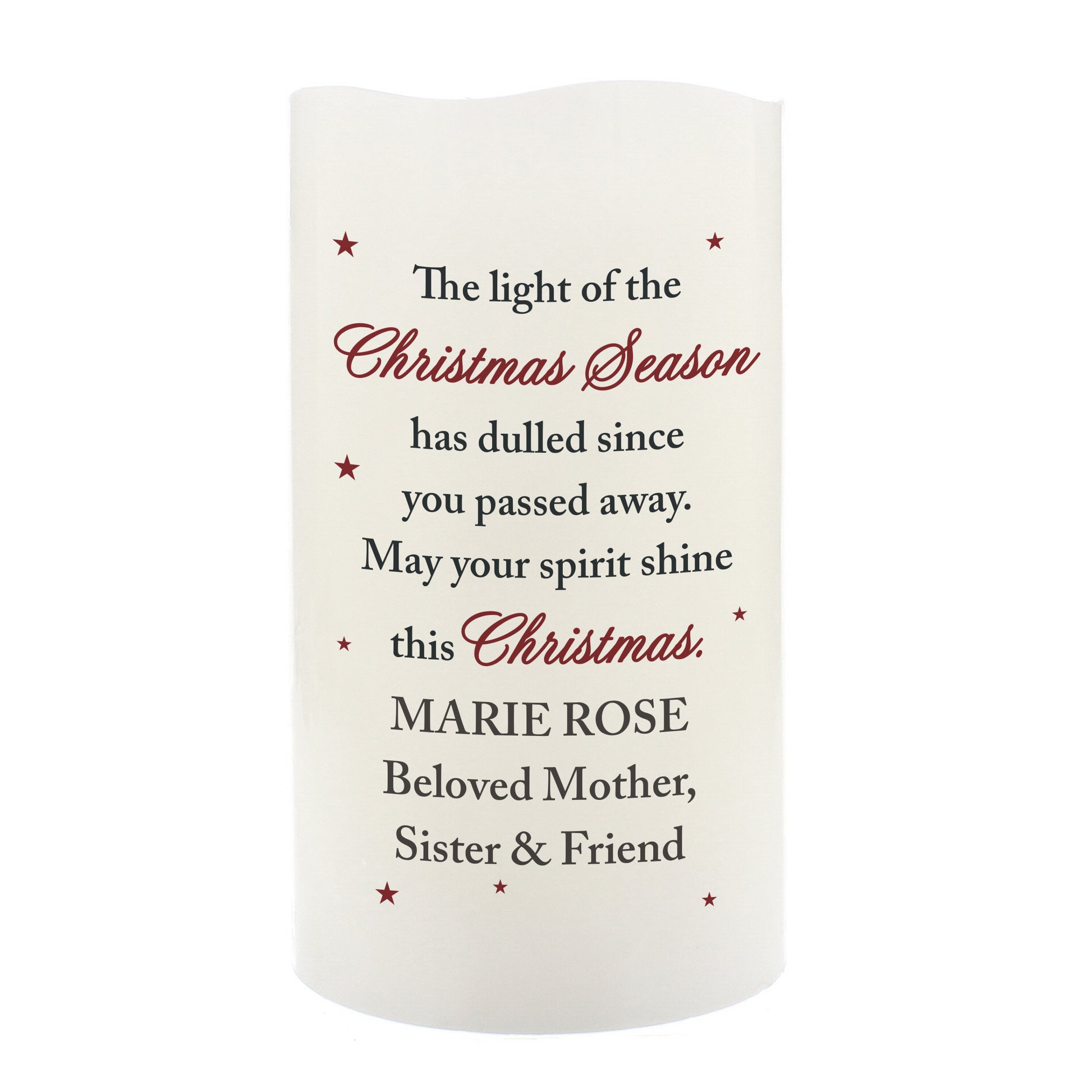 Personalised Christmas Season Memorial LED Candle - image 4