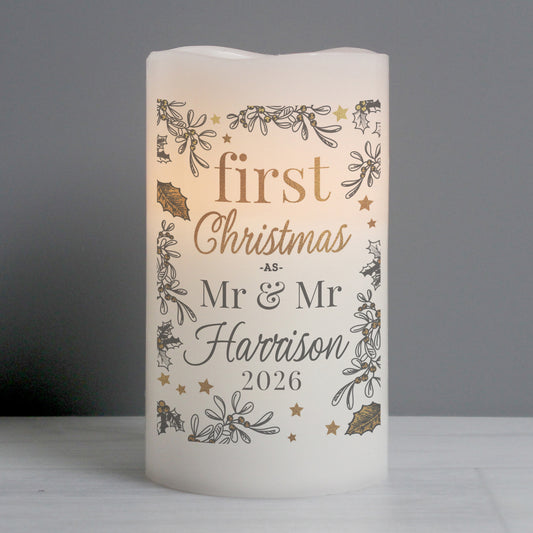 Personalised First Christmas LED Candle - image 3