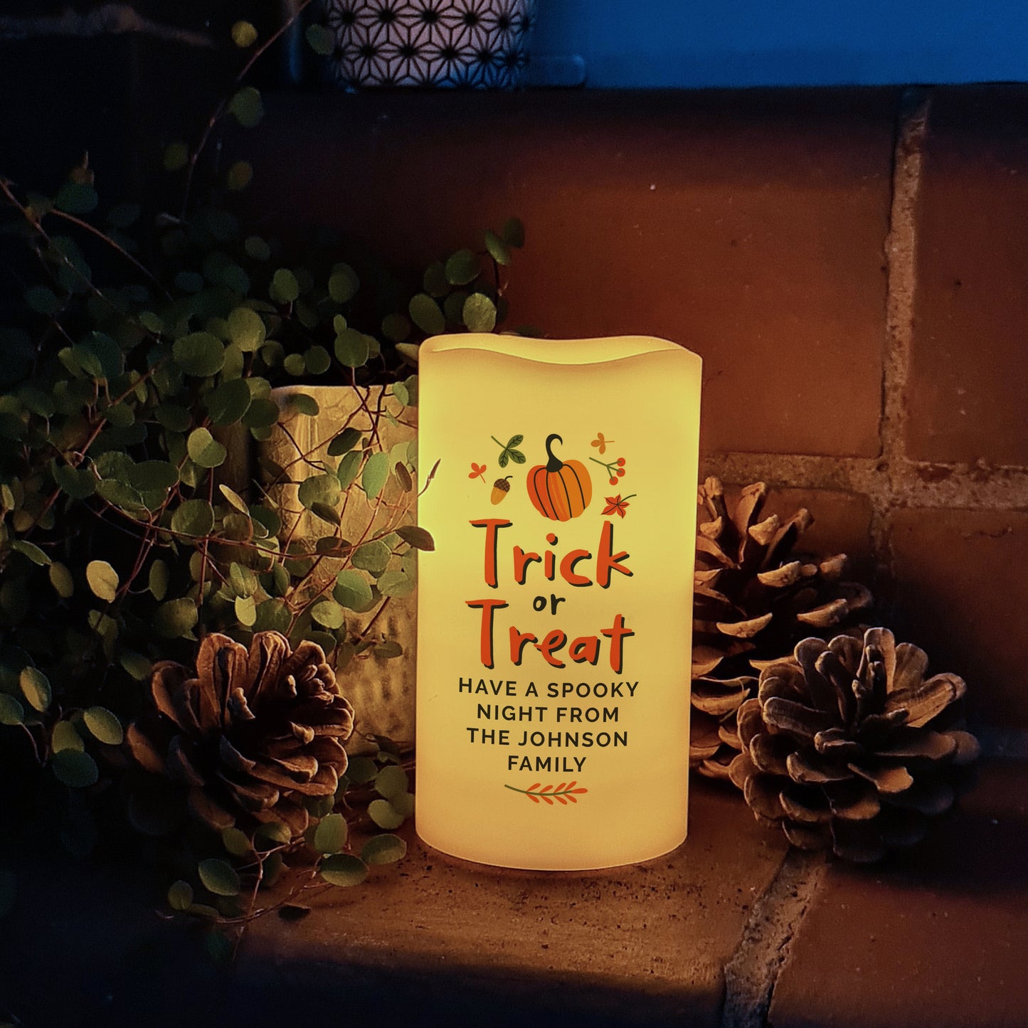 Personalised Trick or Treat LED Candle - image 3