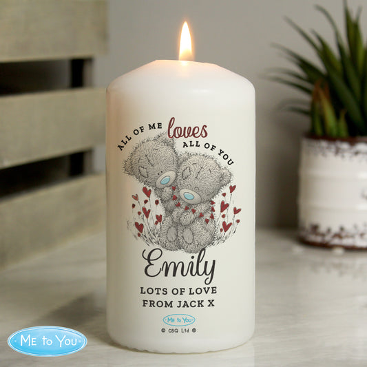 Personalised Me to You Valentine Pillar Candle from Heartfelt Gifts