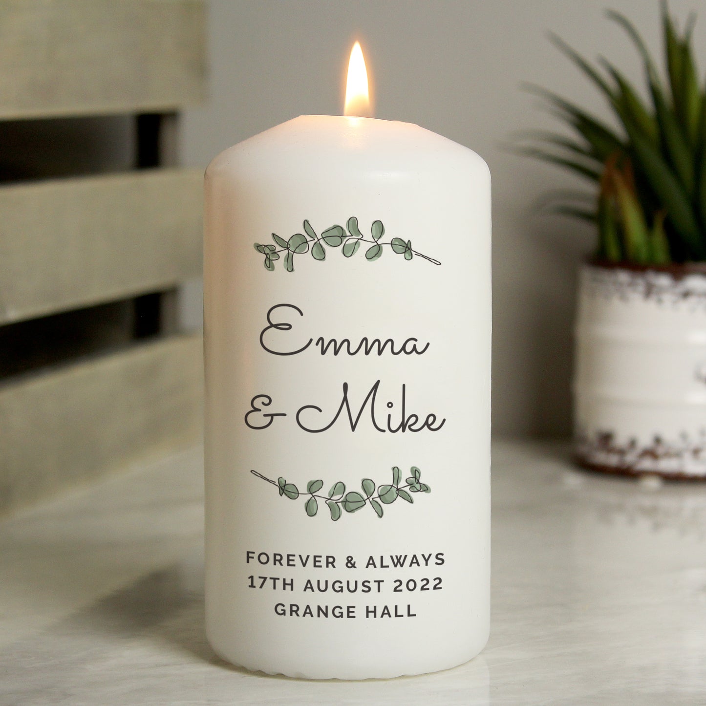 Personalised Botanical Pillar Candle - image 2