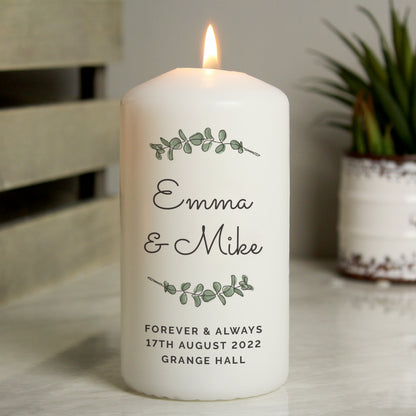 Personalised Botanical Pillar Candle - image 2