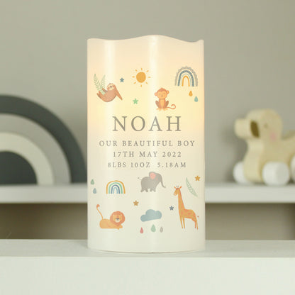 Personalised Safari Animals LED Candle - image 2