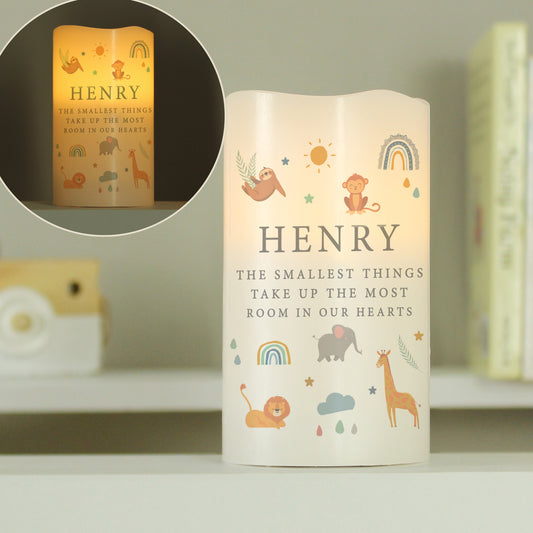Personalised Safari Animals LED Candle - image 3