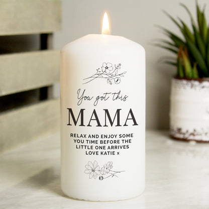 Personalised Fineline Floral Pillar Candle - image 4