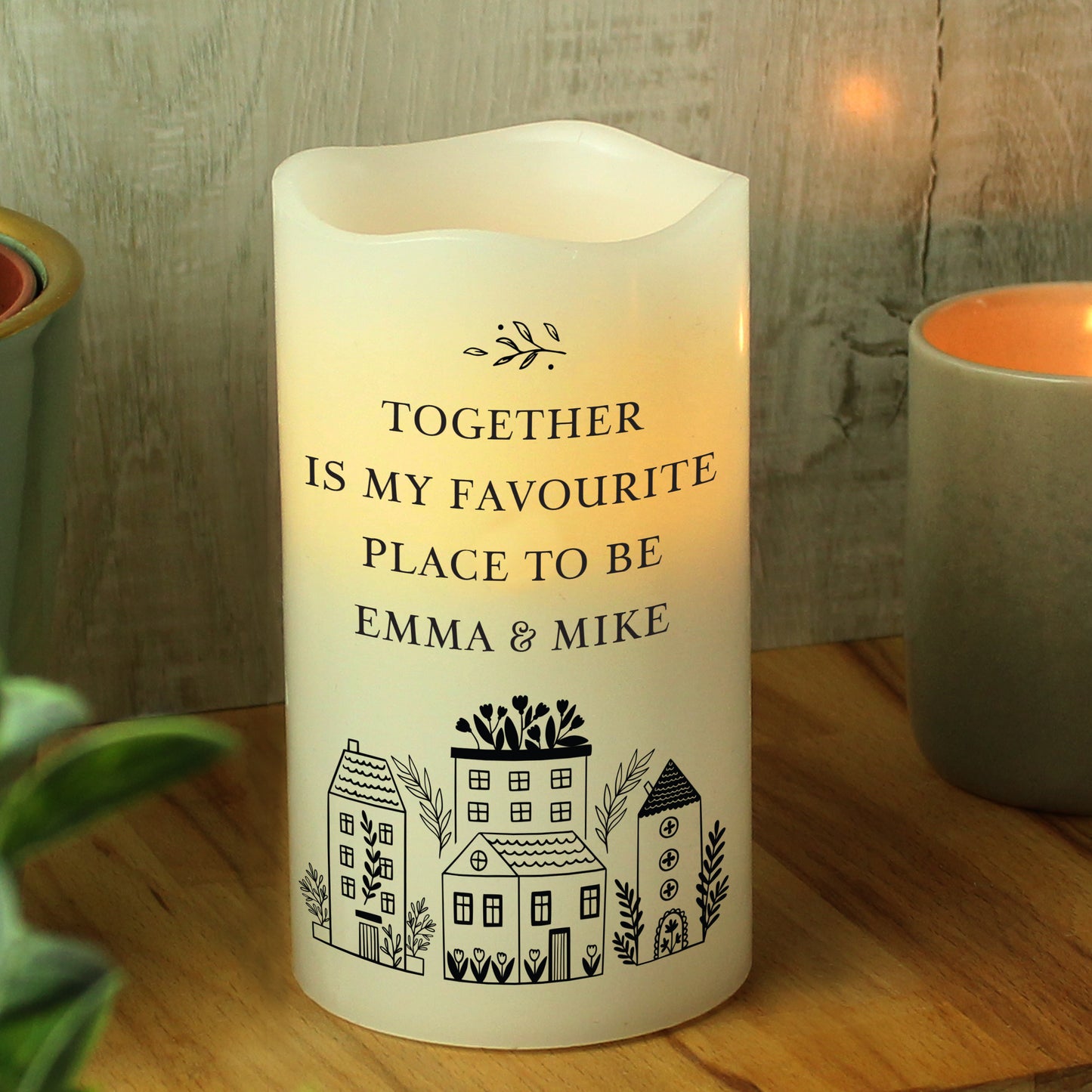 Personalised HOME LED Candle from Heartfelt Gifts
