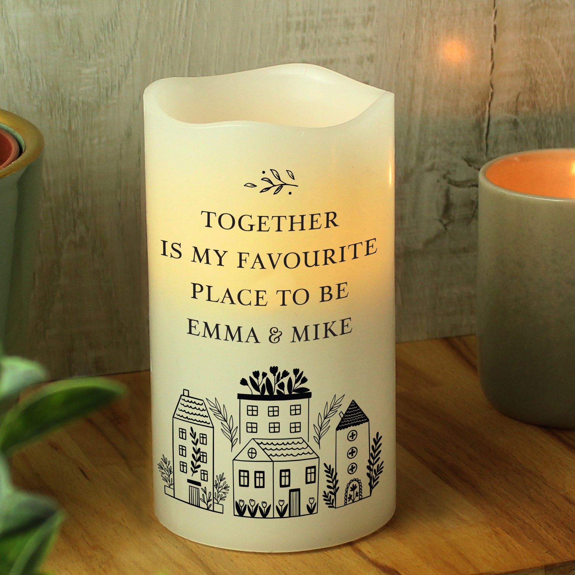 Personalised HOME LED Candle from Heartfelt Gifts