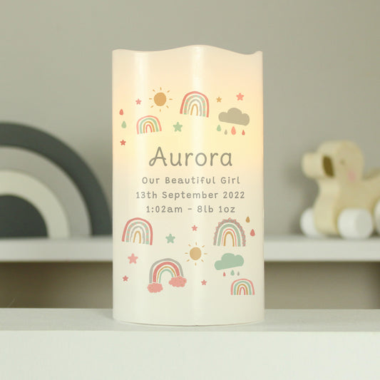 Personalised Rainbow Night Light LED Candle - image 2