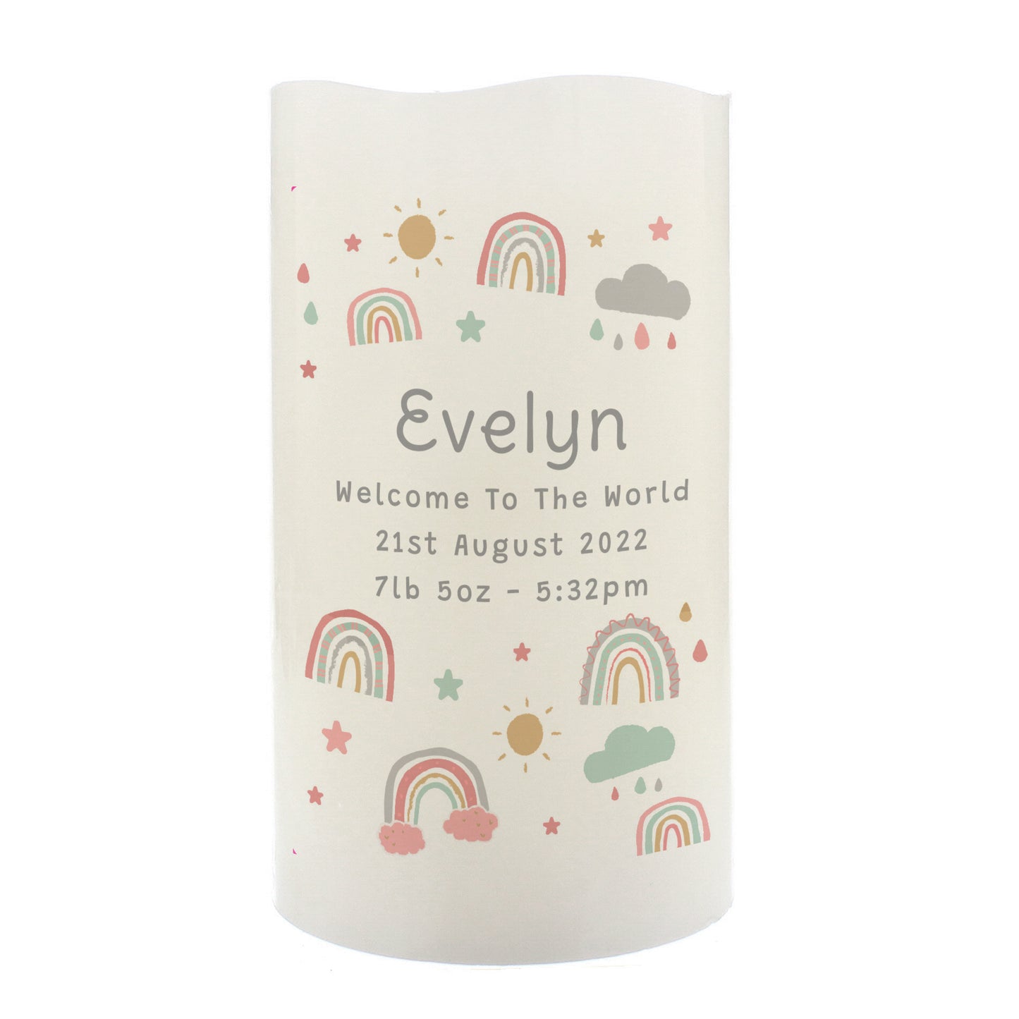 Personalised Rainbow Night Light LED Candle - image 5
