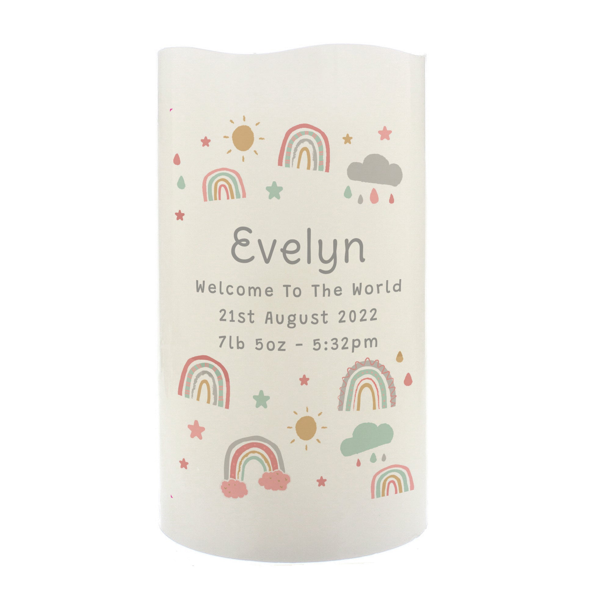 Personalised Rainbow Night Light LED Candle - image 5