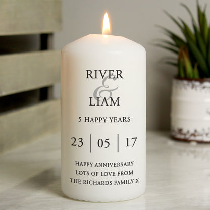 Personalised Couples Pillar Candle - image 3