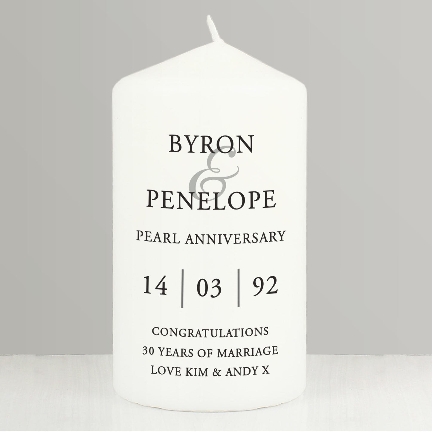 Personalised Couples Pillar Candle - image 4