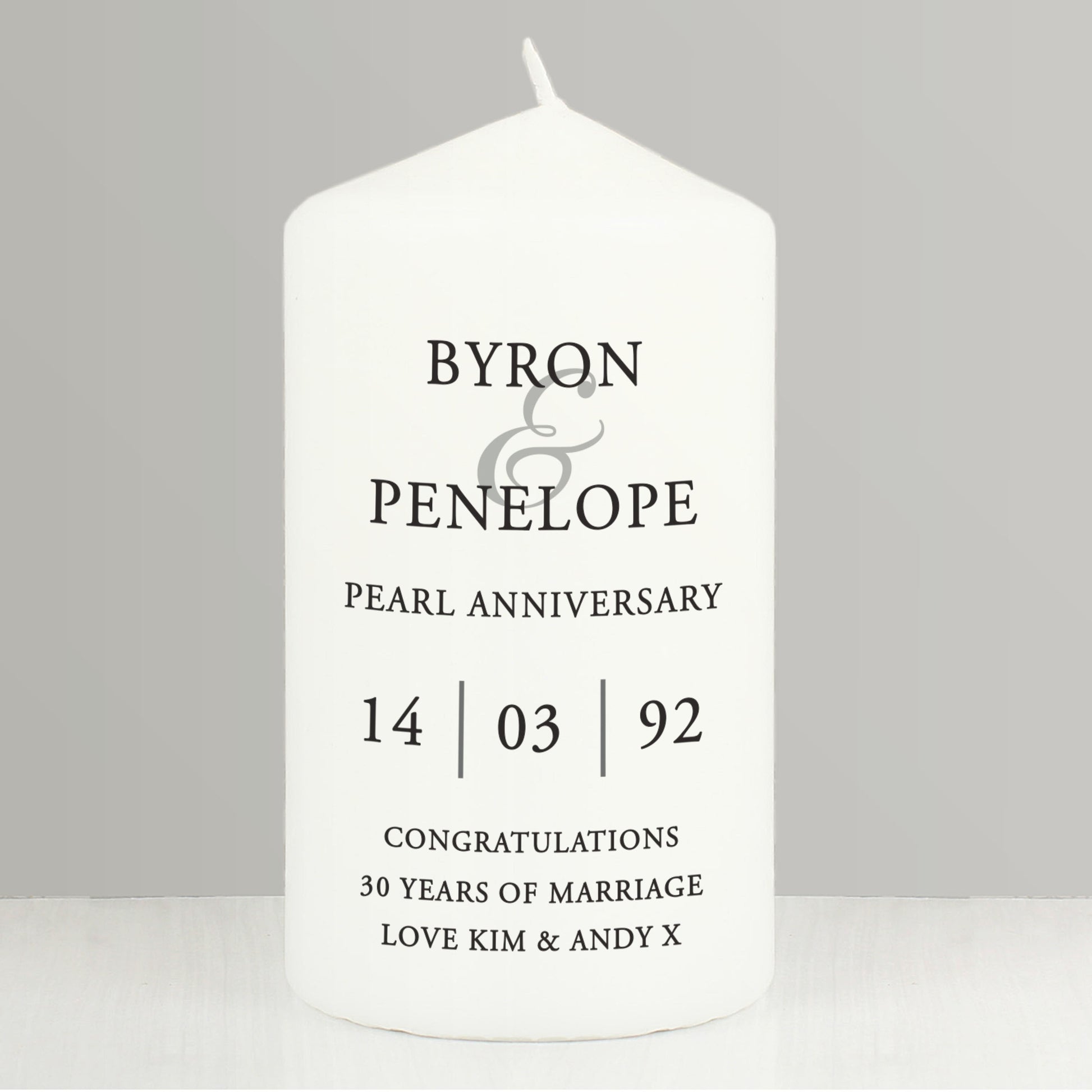Personalised Couples Pillar Candle - image 4