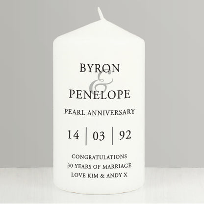 Personalised Couples Pillar Candle - image 4