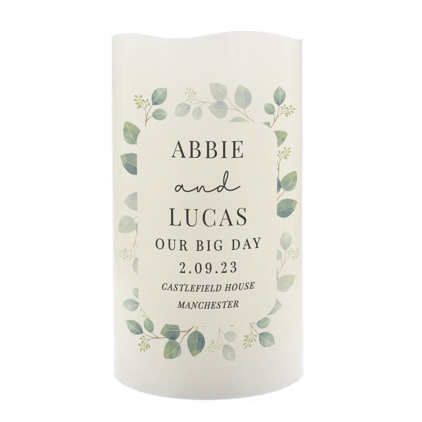 Personalised Botanical Free Text LED Candle - image 5