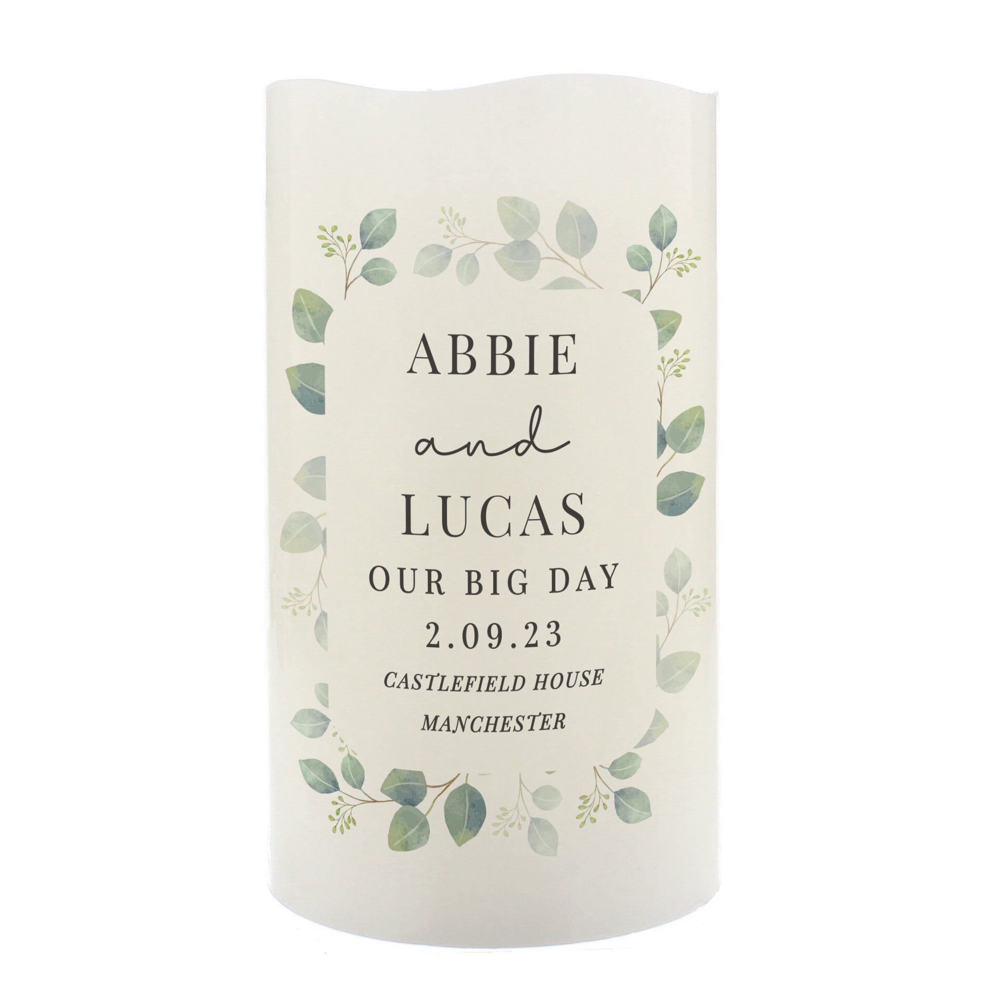 Personalised Botanical Free Text LED Candle - image 5
