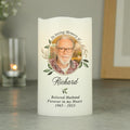 Personalised Botanical Memorial Photo Upload LED Candle from Heartfelt Gifts