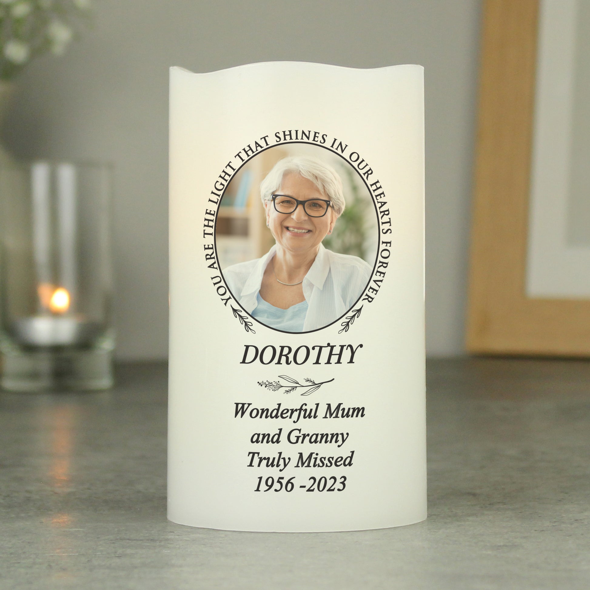 Personalised Light In Our Hearts Photo Upload LED Candle from Heartfelt Gifts