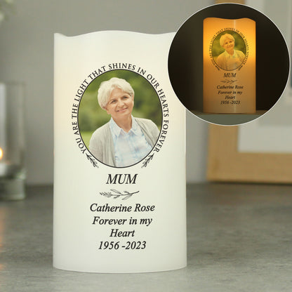 Personalised Light In Our Hearts Photo Upload LED Candle - image 3
