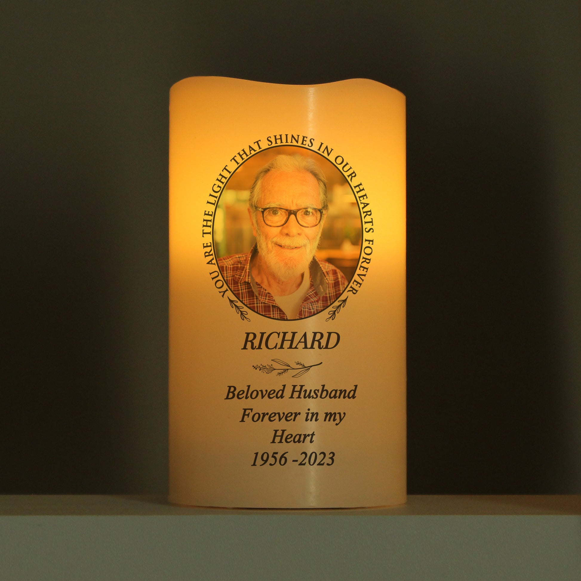 Personalised Light In Our Hearts Photo Upload LED Candle - image 4