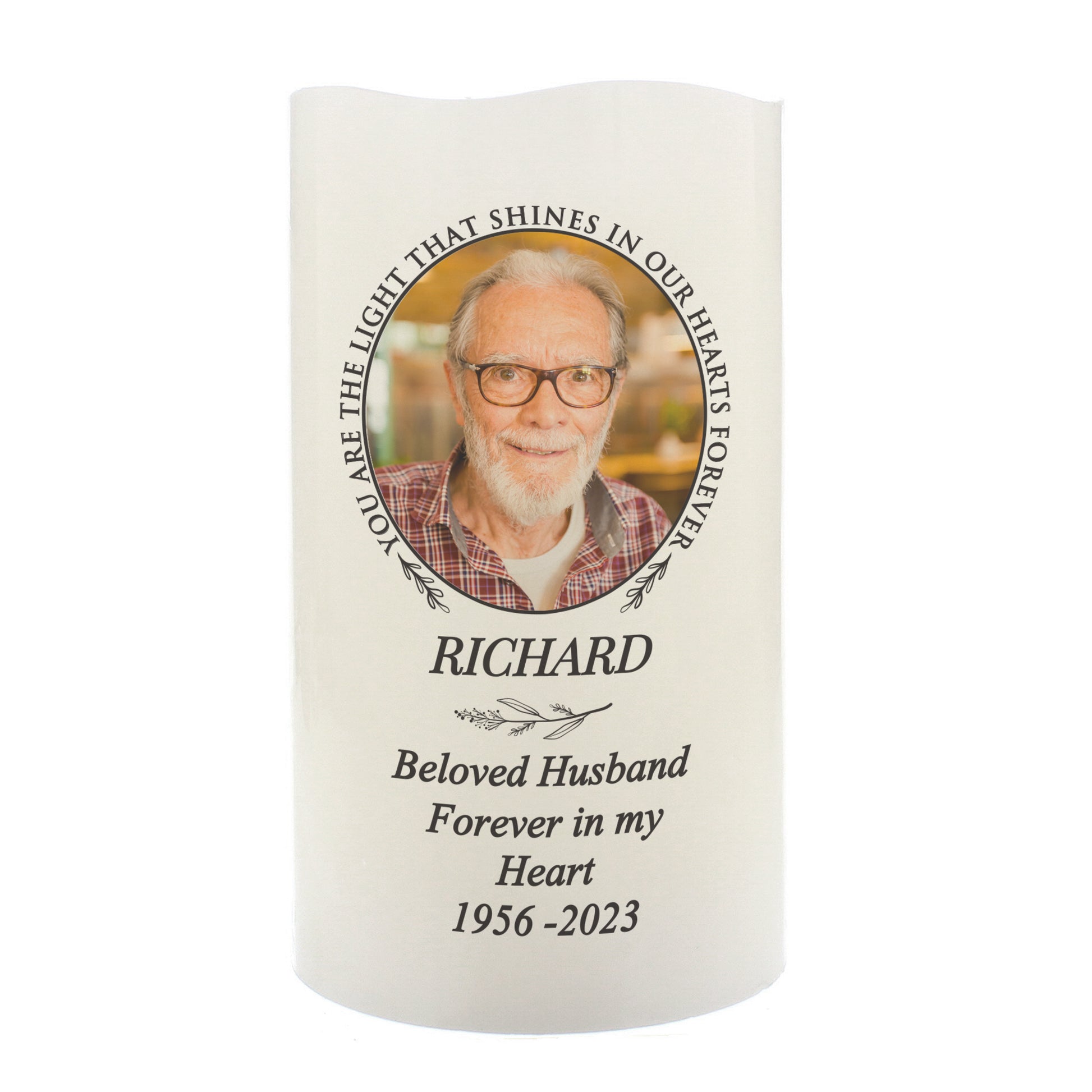 Personalised Light In Our Hearts Photo Upload LED Candle - image 5