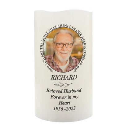 Personalised Light In Our Hearts Photo Upload LED Candle - image 5