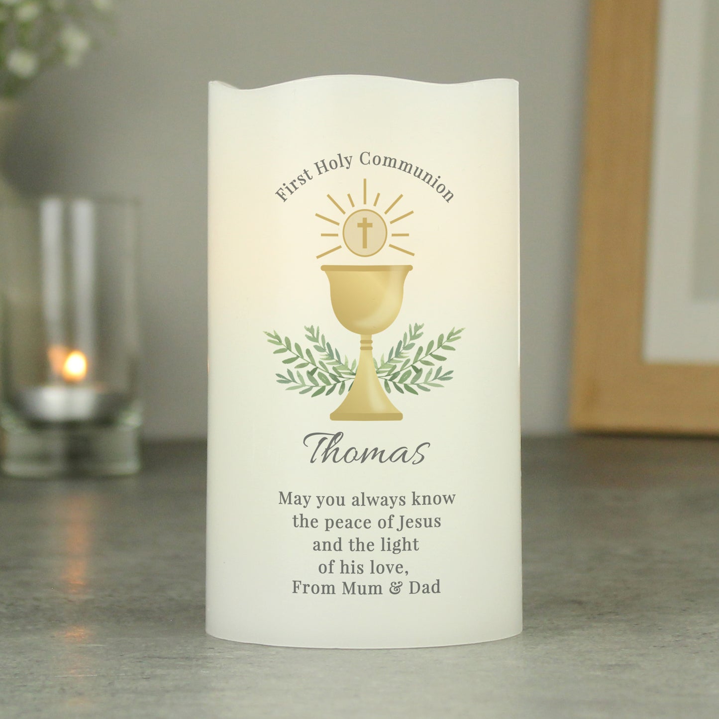 Personalised First Holy Communion LED Candle from Heartfelt Gifts